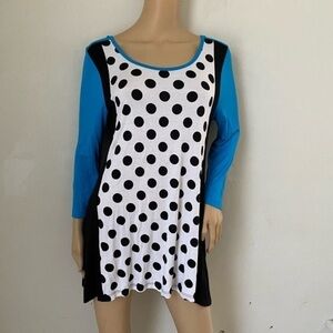 LYNN RITCHIE SILVER Tunic Blouse Shirt Size M